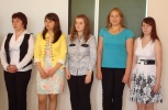 Слева направо: Анна Некрасова (отлично), Мария Белянцева (хорошо), Виктория Бикоева (отлично), Евгения Антонова (отлично), Анна Малышева (отлично)