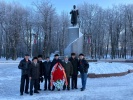 Глушенков Н.И.  и Соколов Г.А. у памятника В.И.Ленину 20 января 2021 г