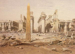 Э.Хильдебрандт. Вид руин Карнакского храма.